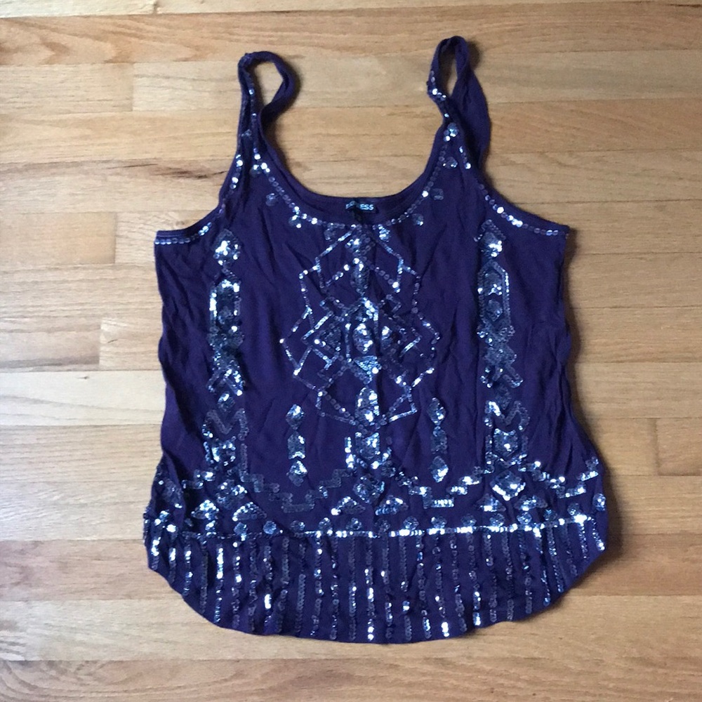 Express Dressy Sequin Top